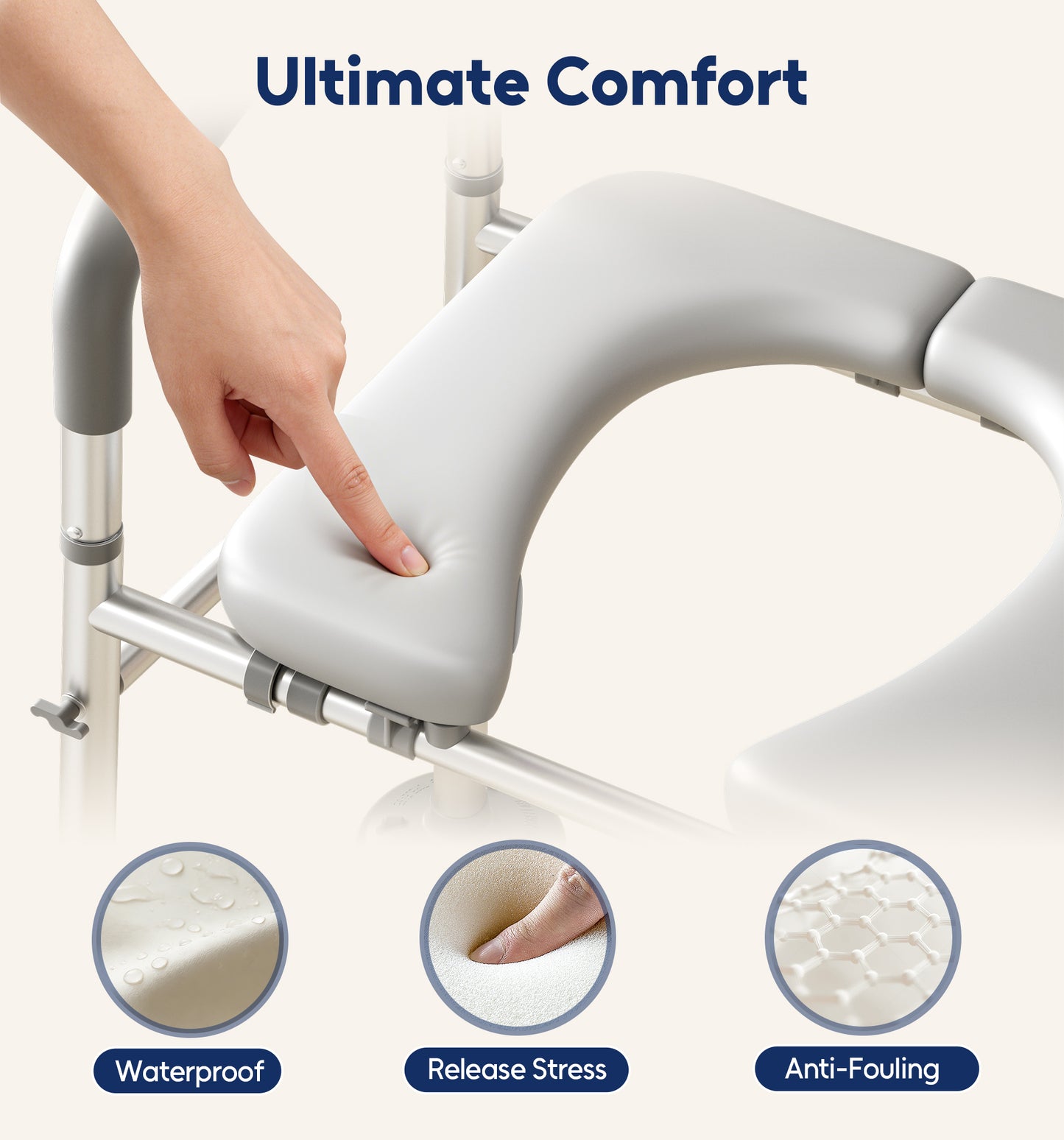Bluelog FST142 Toilet Seat Risers for Seniors, 6 Width & 7 Height Adjustable Raised Toilet Seat with Handles, Elevated Toilet Seat for Elderly, Handicap, Heavy Duty 400lbs Build, Fit Any Toilet